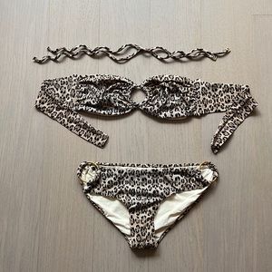 Melissa Odabash Leopard Print Bikini top and bottom